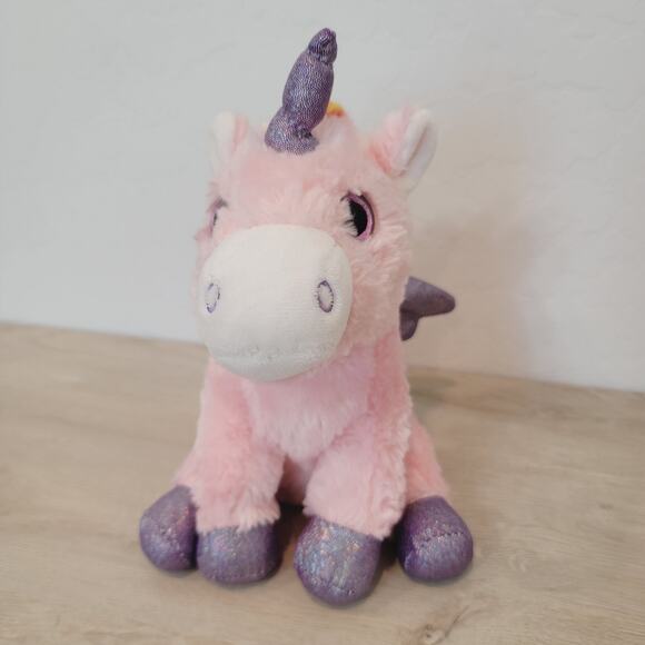 Anico Intl Unicorn Plush Stuffed Animal Pink Purple Glitter Hooves Eyes 10" - Picture 12 of 12